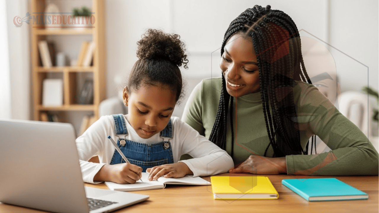 Família acompanhando estudos com aulas ao vivo preparação Colégio Militar 2026