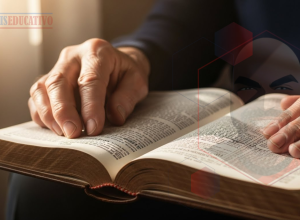 Mãos segurando Bíblia aberta em oração para ansiedade e paz interior