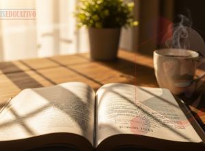 Bíblia aberta em Romanos 15:13 sobre paz e alegria em Deus que vêm do Espírito Santo.