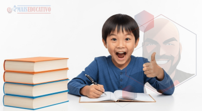 Criança feliz e motivada com método adequado de preparação Colégio Militar 2026